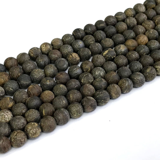 CBZ03 Bronzite Gemstone Beads Matte Round 8mm 15" Strand