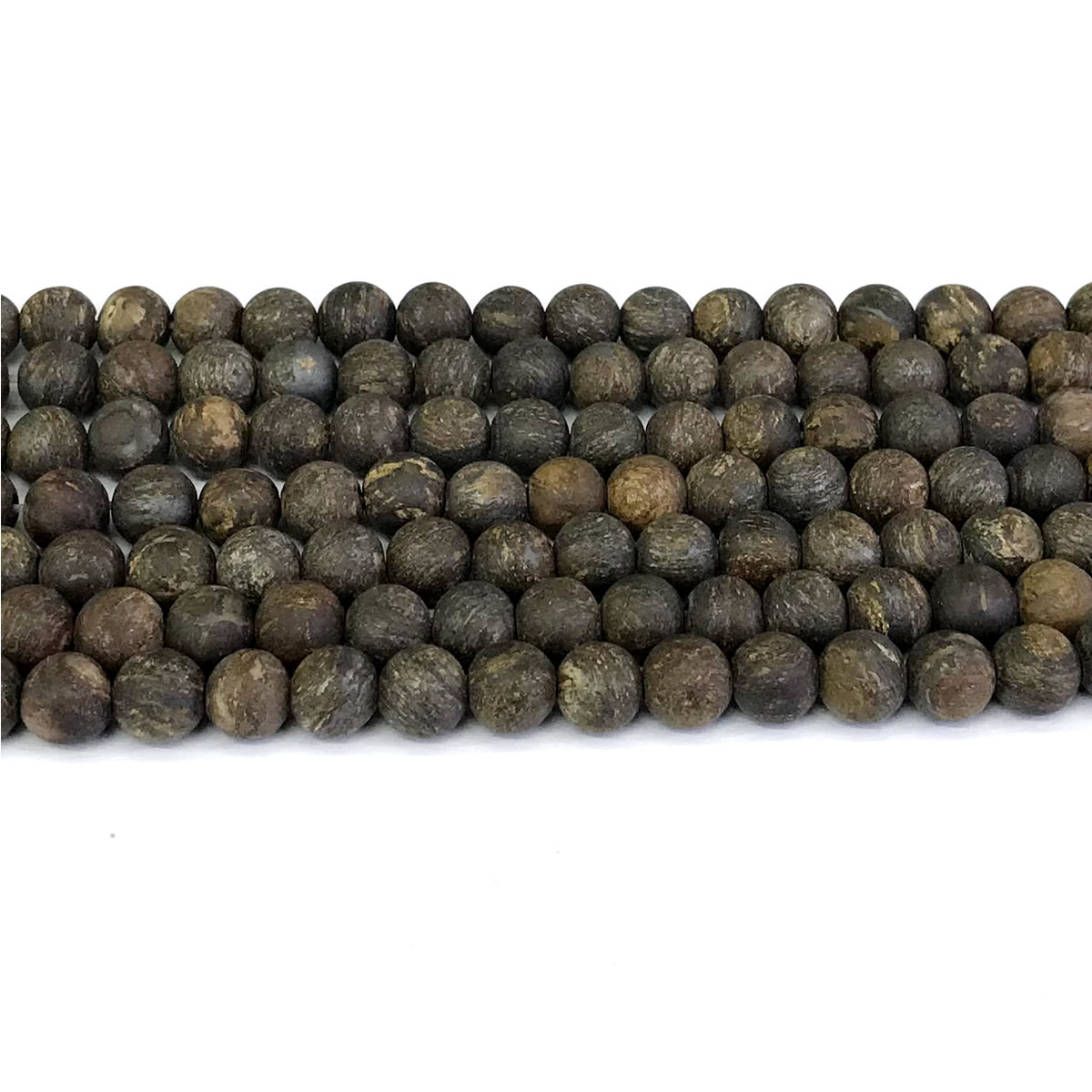 CBZ03 Bronzite Gemstone Beads Matte Round 8mm 15" Strand