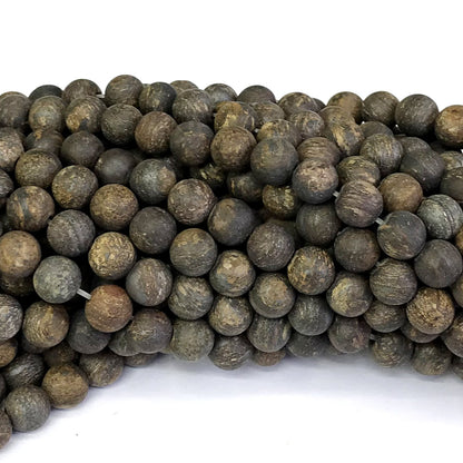 CBZ03 Bronzite Gemstone Beads Matte Round 8mm 15" Strand