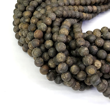 CBZ03 Bronzite Gemstone Beads Matte Round 8mm 15" Strand