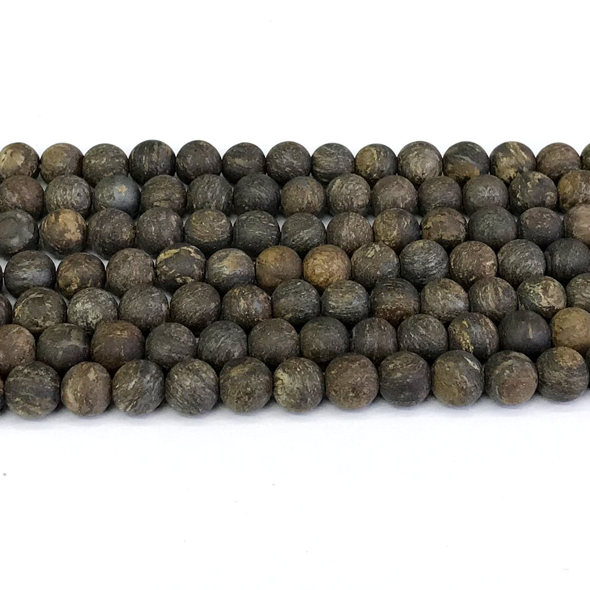 CBZ04 Bronzite Gemstone Beads Matte Round 10mm 15" Strand