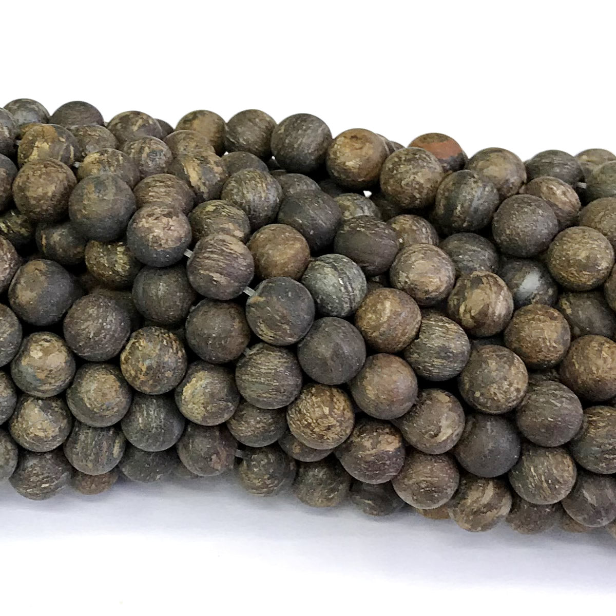 CBZ04 Bronzite Gemstone Beads Matte Round 10mm 15" Strand