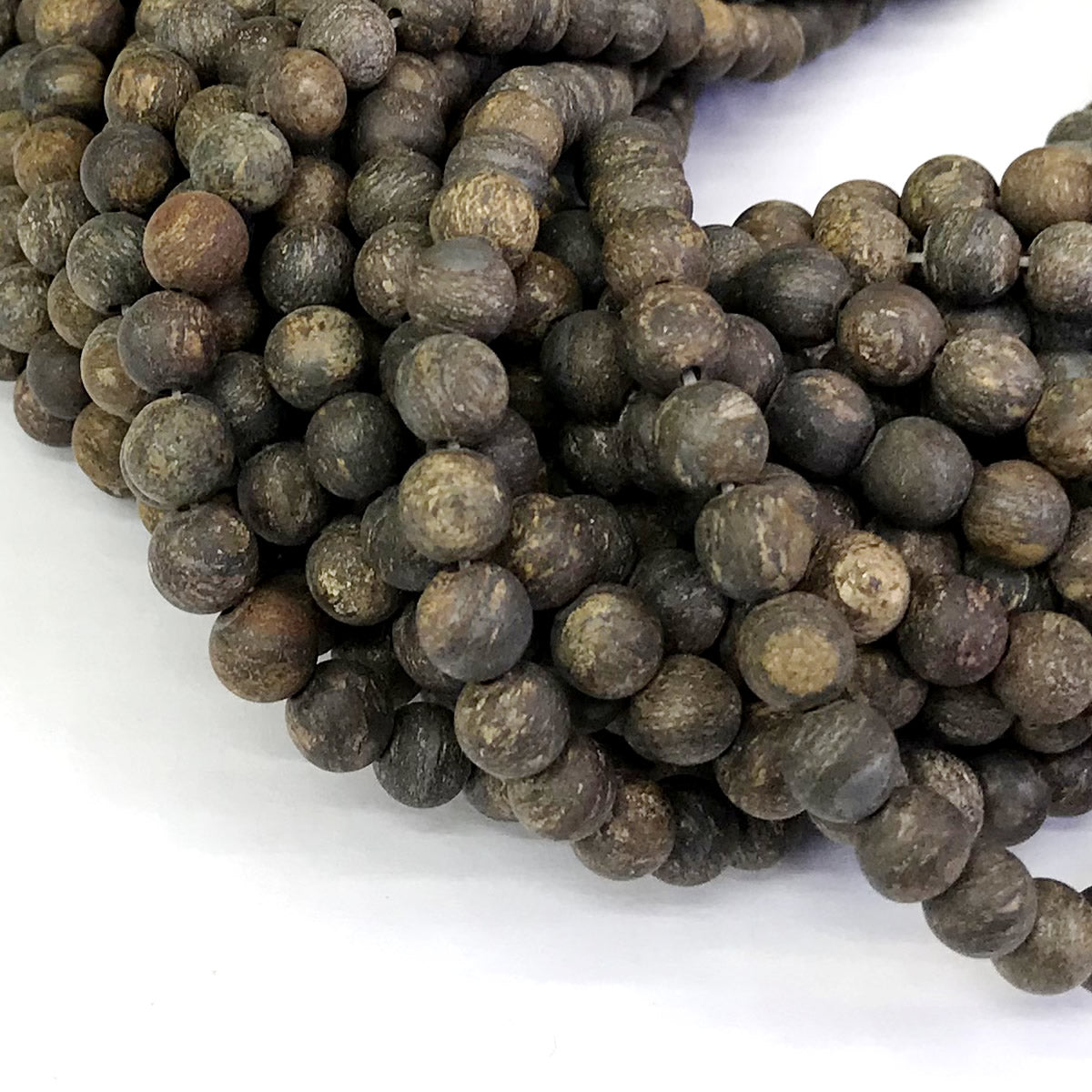 CBZ04 Bronzite Gemstone Beads Matte Round 10mm 15" Strand