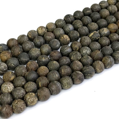 CBZ05 Bronzite Gemstone Beads Matte Round 12mm 15" Strand