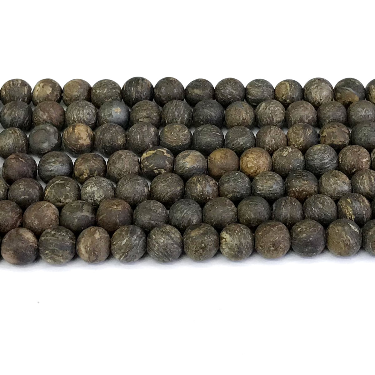 CBZ05 Bronzite Gemstone Beads Matte Round 12mm 15" Strand