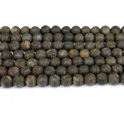 CBZ05 Bronzite Gemstone Beads Matte Round 12mm 15" Strand