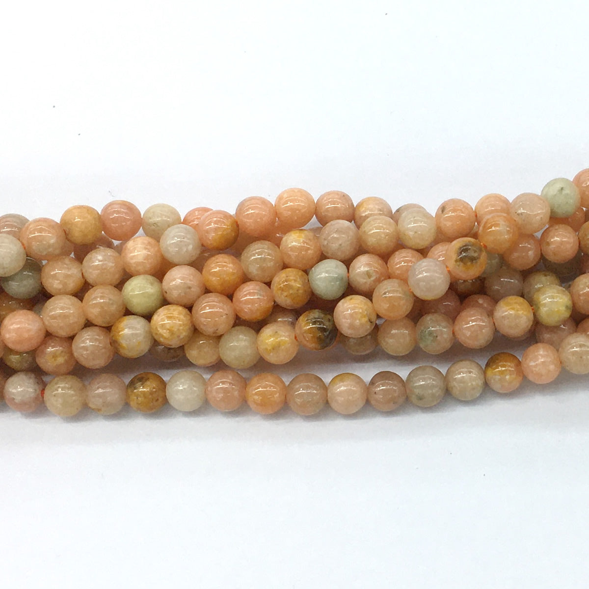 CCA02 Peach Calcite Beads Smooth Round 6mm 15.5" Strand