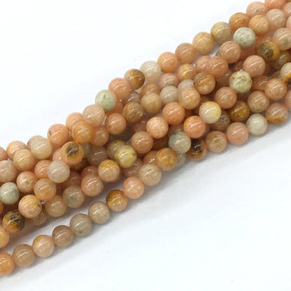 CCA02 Peach Calcite Beads Smooth Round 6mm 15.5" Strand