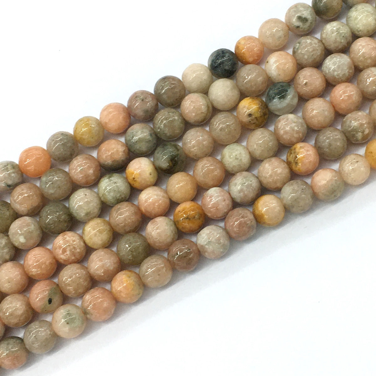 CCA03 Peach Calcite Beads Smooth Round 8mm 15.5" Strand