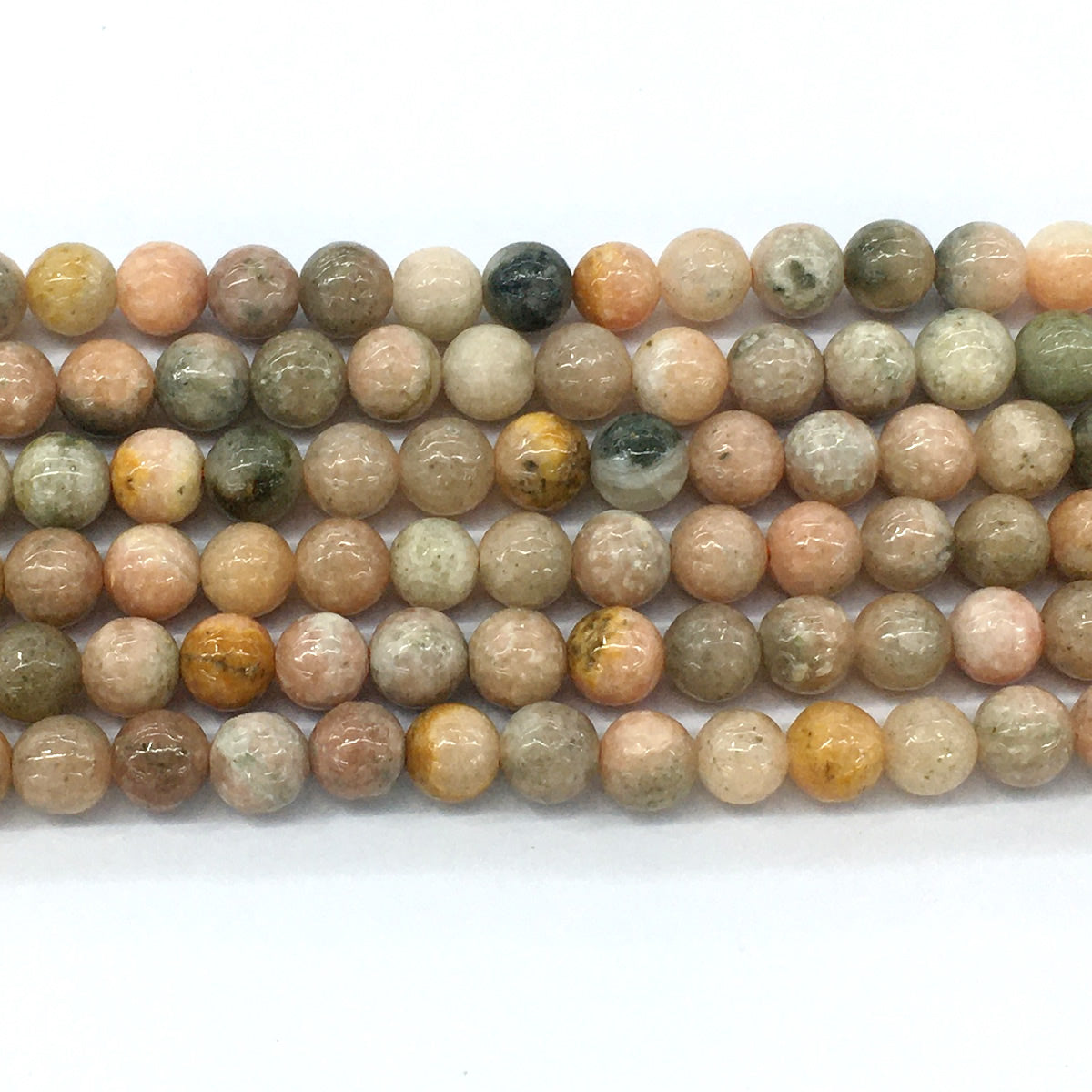 CCA03 Peach Calcite Beads Smooth Round 8mm 15.5" Strand