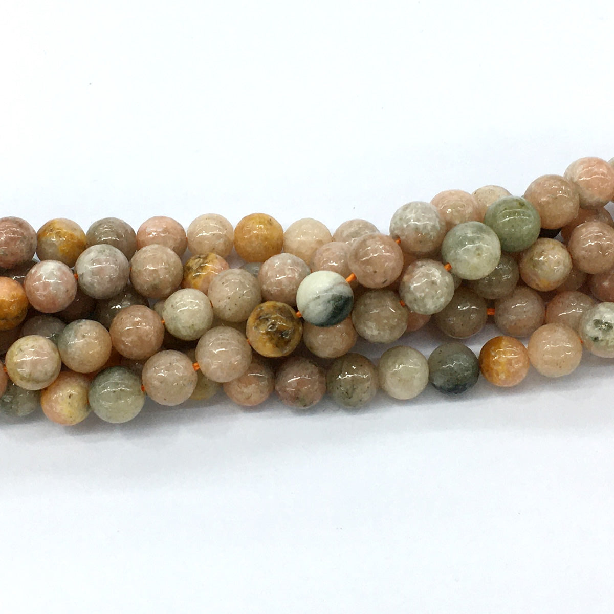 CCA03 Peach Calcite Beads Smooth Round 8mm 15.5" Strand