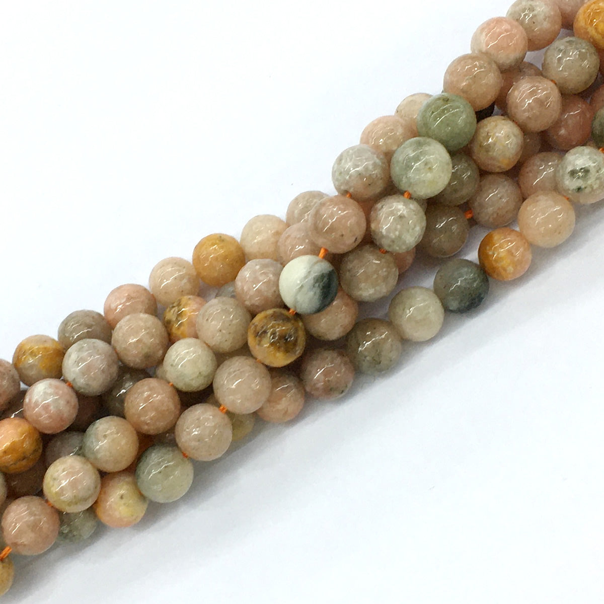 CCA03 Peach Calcite Beads Smooth Round 8mm 15.5" Strand