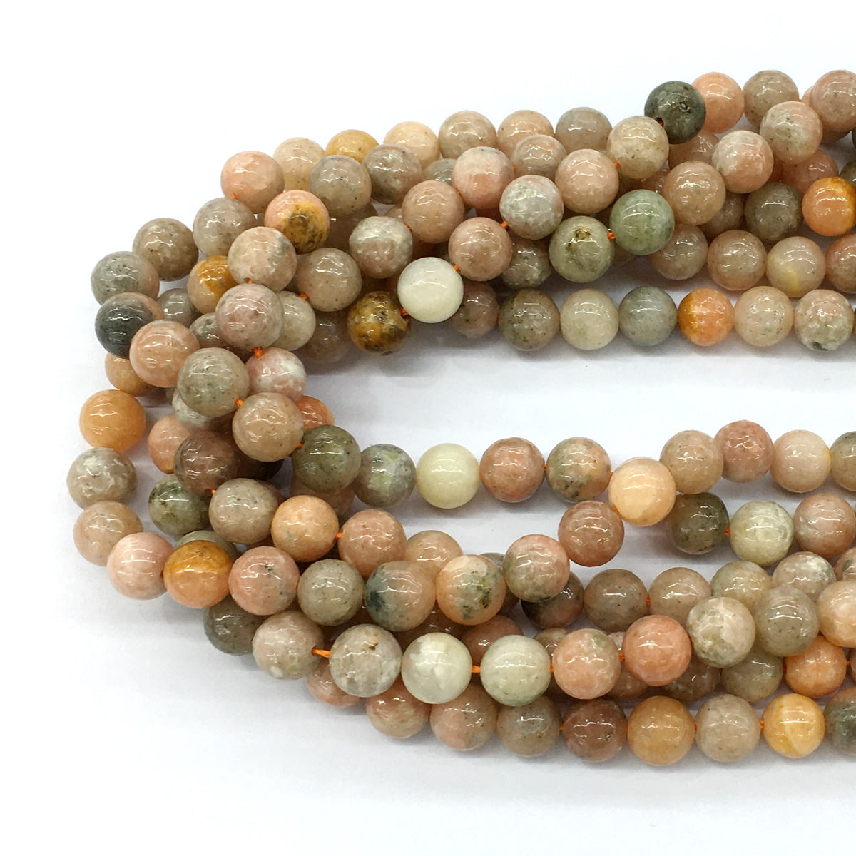 CCA03 Peach Calcite Beads Smooth Round 8mm 15.5" Strand