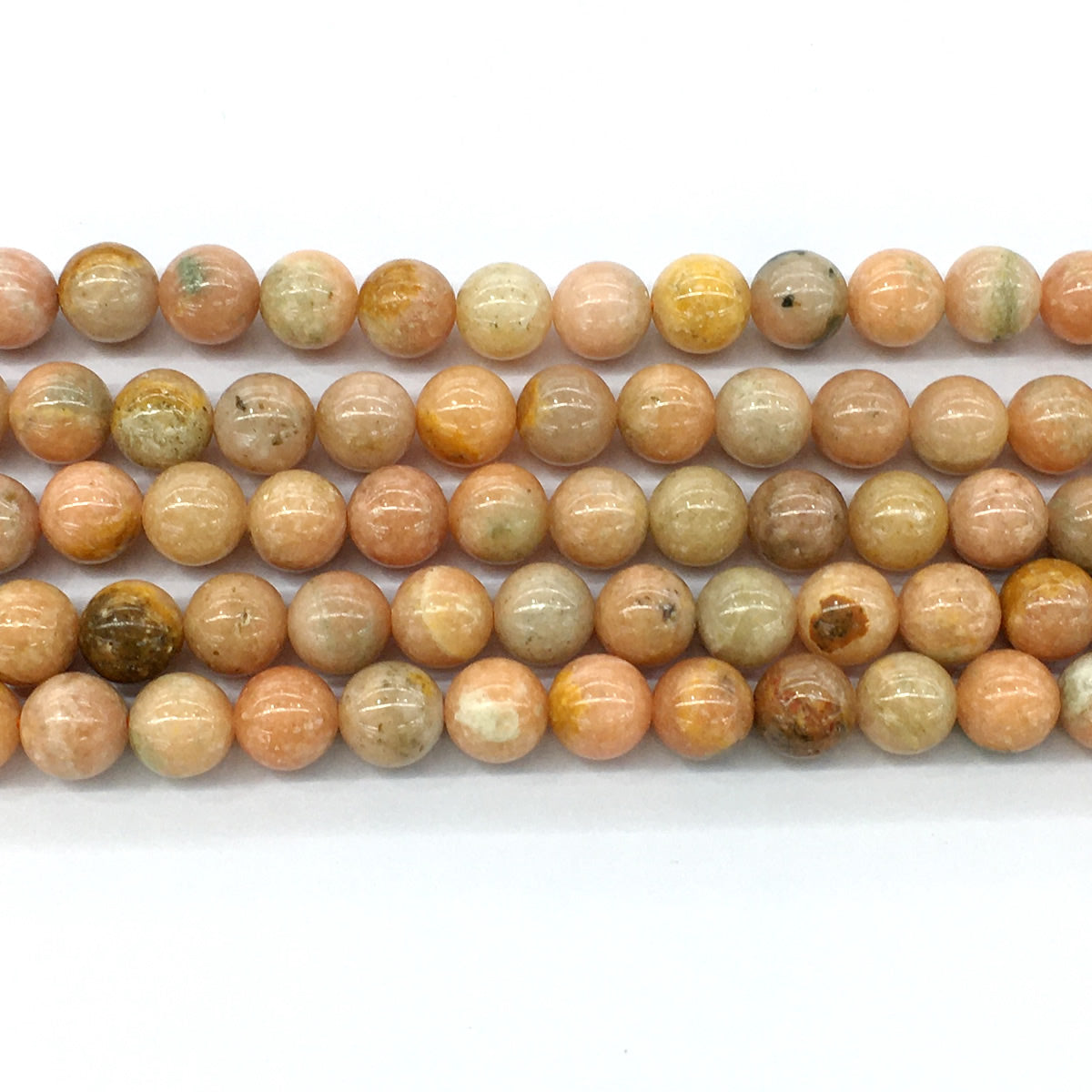 CCA04 Peach Calcite Beads Smooth Round 10mm 15.5" Strand