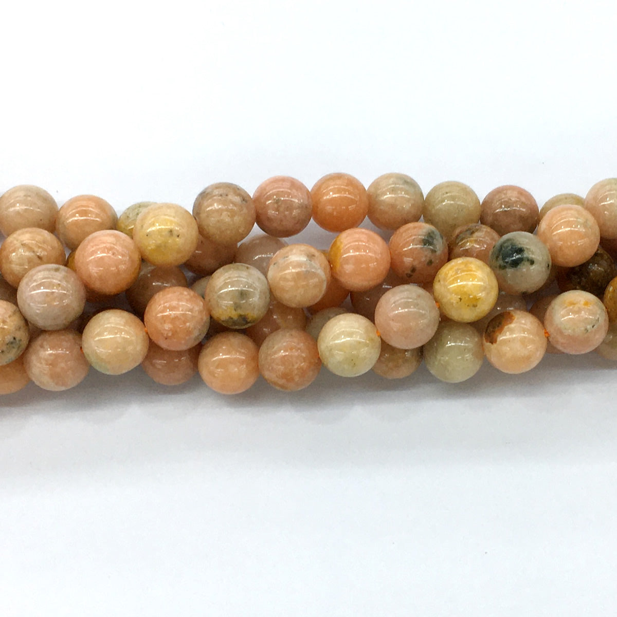 CCA04 Peach Calcite Beads Smooth Round 10mm 15.5" Strand