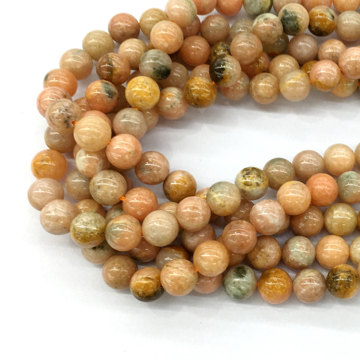 CCA04 Peach Calcite Beads Smooth Round 10mm 15.5" Strand