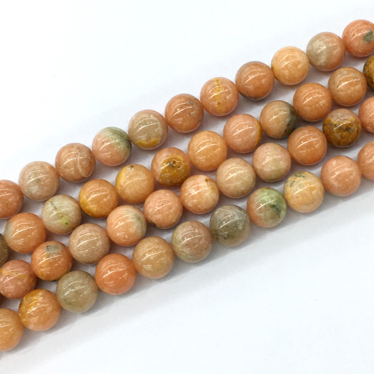 CCA05 Peach Calcite Beads Smooth Round 12mm 15.5" Strand