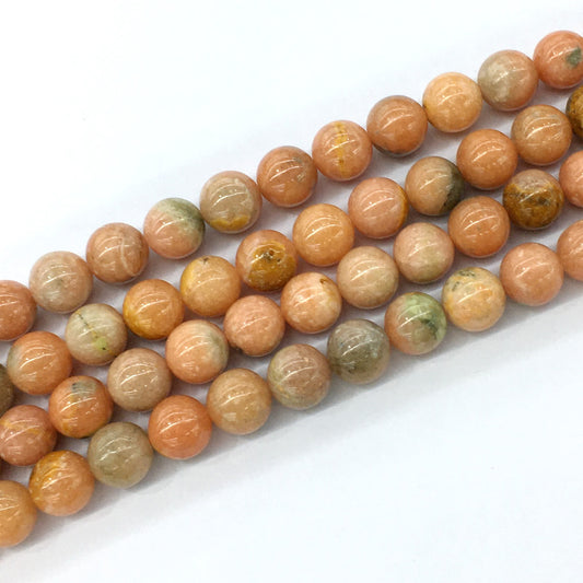 CCA05 Peach Calcite Beads Smooth Round 12mm 15.5" Strand