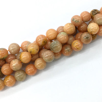 CCA05 Peach Calcite Beads Smooth Round 12mm 15.5" Strand