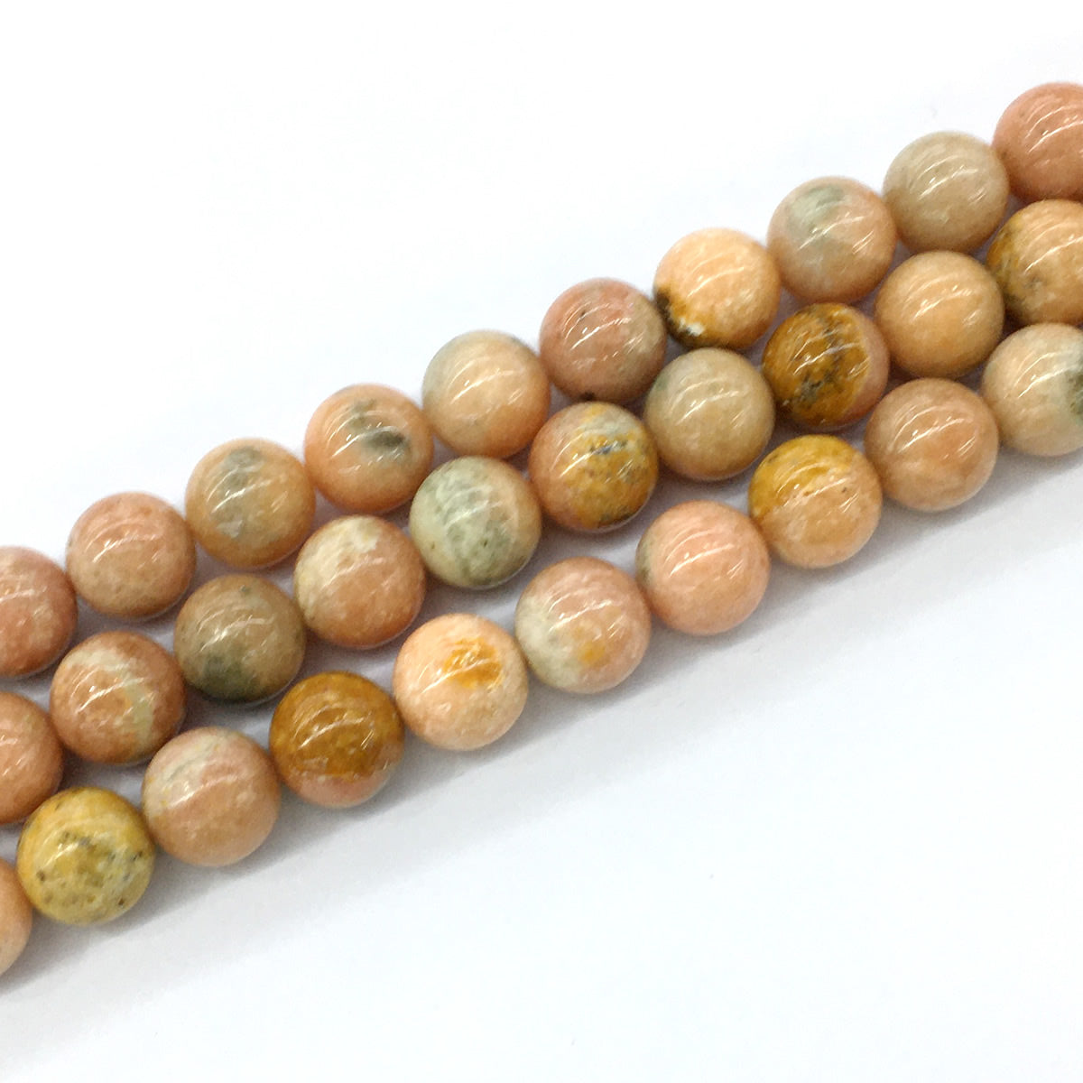 CCA06 Peach Calcite Beads Smooth Round 14mm 15.5" Strand