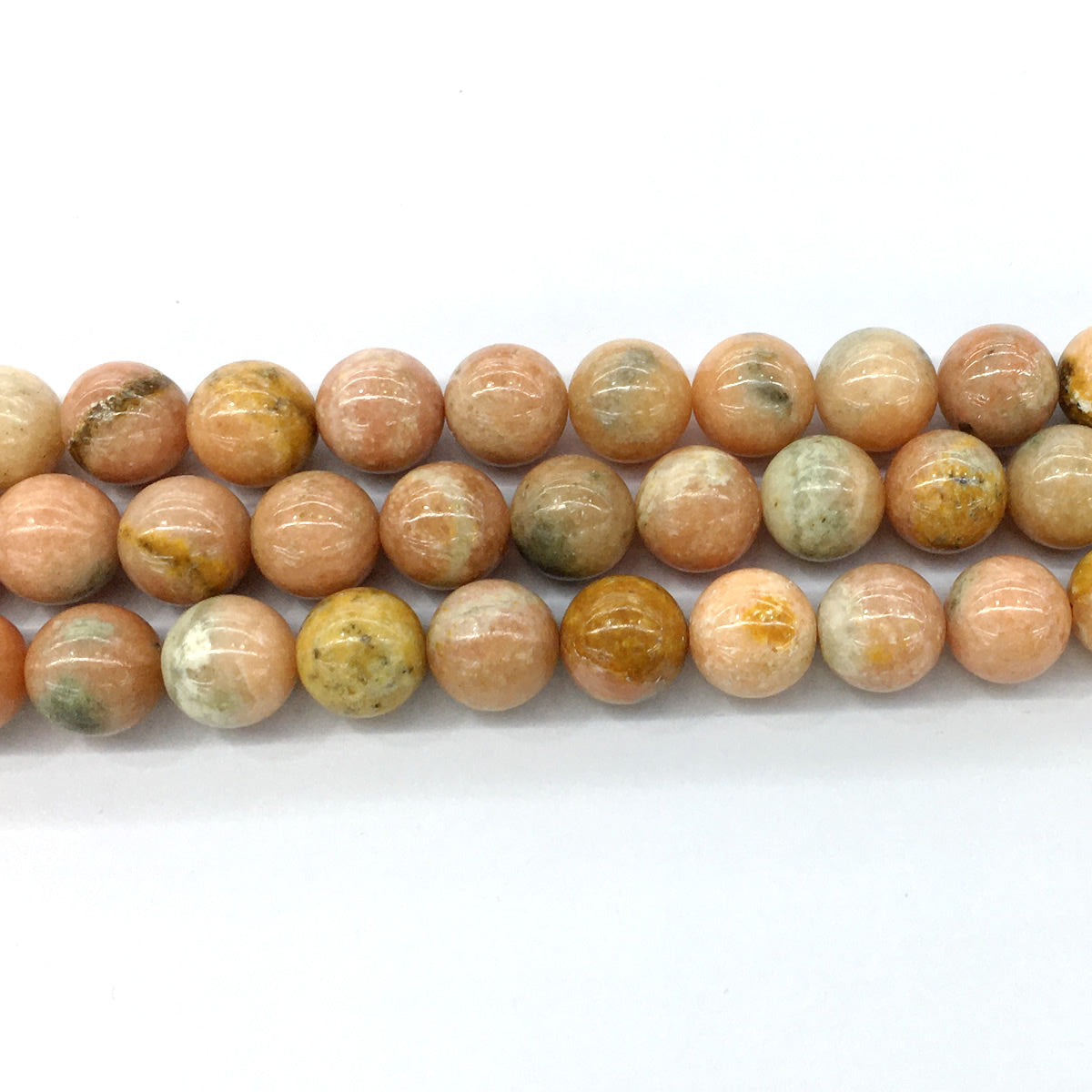 CCA06 Peach Calcite Beads Smooth Round 14mm 15.5" Strand