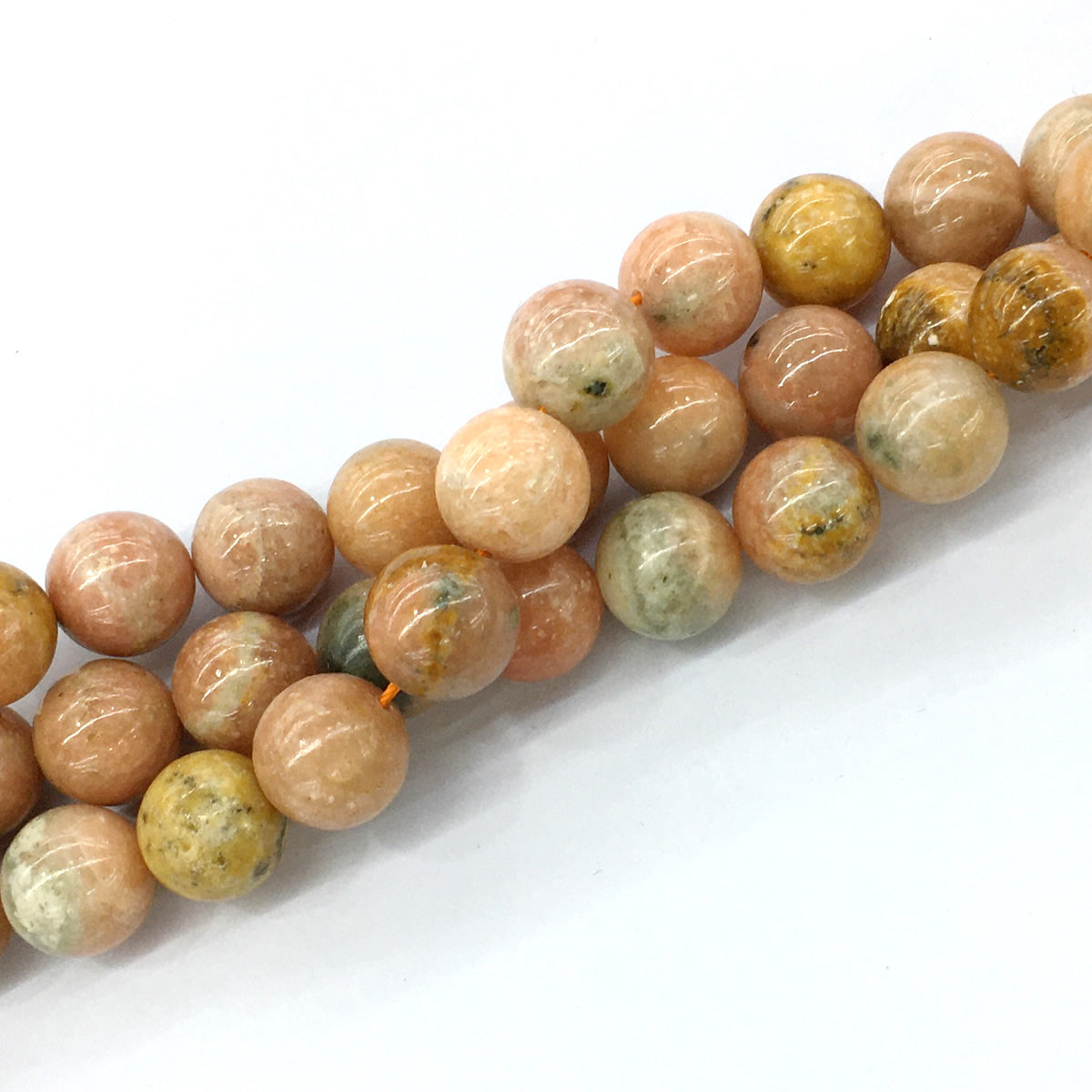 CCA06 Peach Calcite Beads Smooth Round 14mm 15.5" Strand