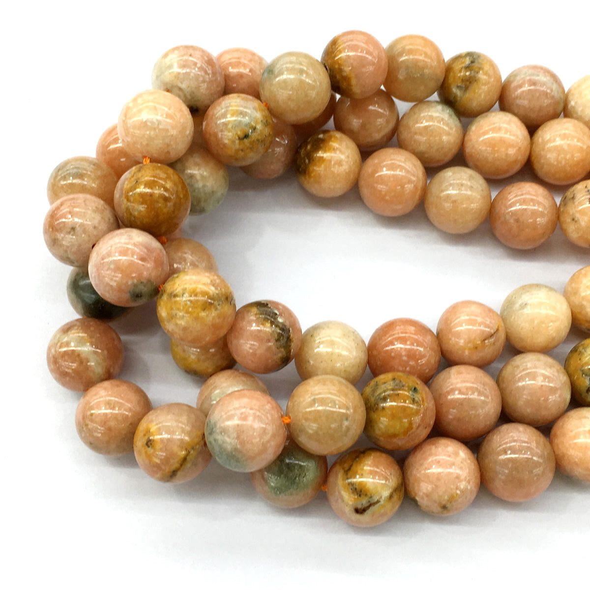 CCA06 Peach Calcite Beads Smooth Round 14mm 15.5" Strand