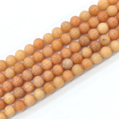 CCA12 Peach Calcite Beads Smooth Round 8mm 15.5" Strand