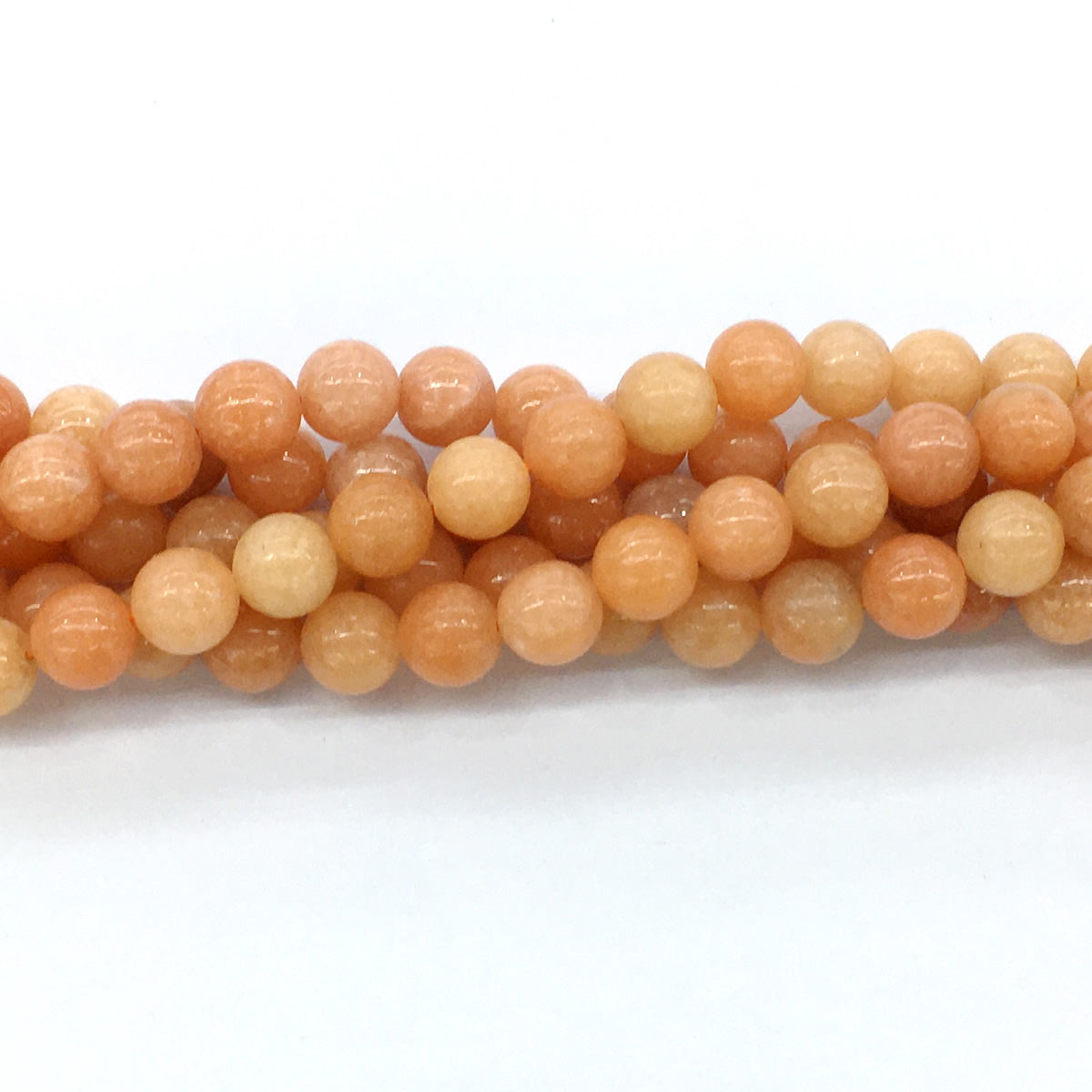 CCA12 Peach Calcite Beads Smooth Round 8mm 15.5" Strand