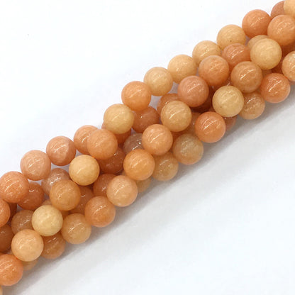 CCA12 Peach Calcite Beads Smooth Round 8mm 15.5" Strand