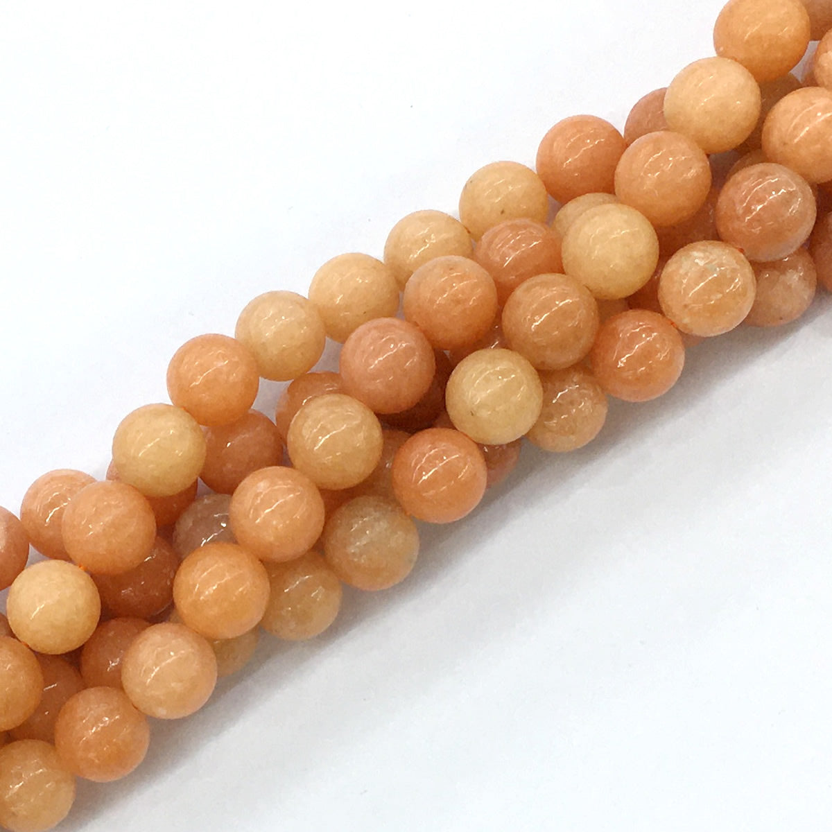 CCA14 Peach Calcite Beads Smooth Round 10mm 15.5" Strand