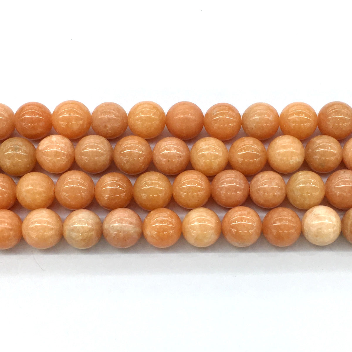 CCA16 Peach Calcite Beads Smooth Round 14mm 15.5" Strand