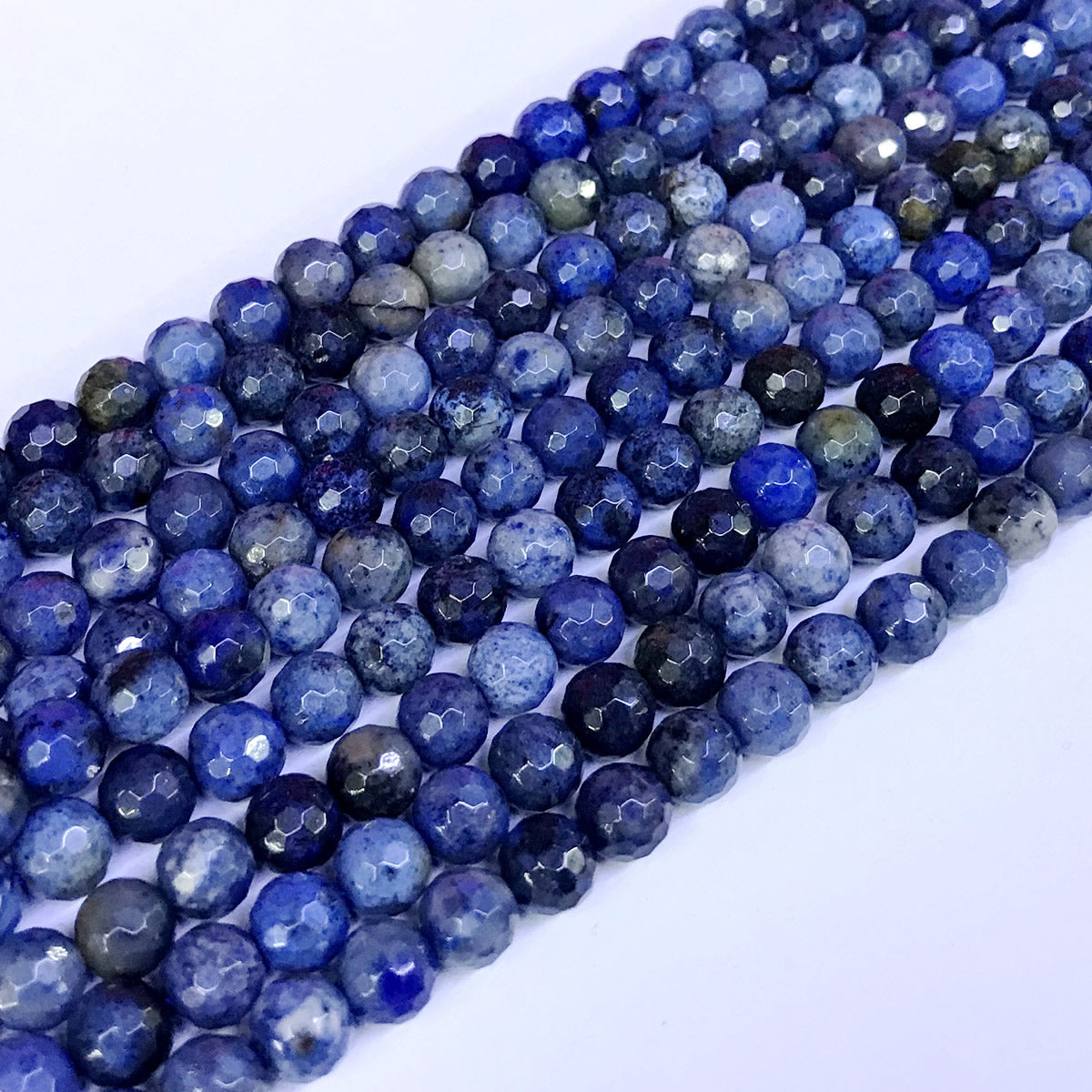 CDU02 Dumortierite Gemstone Beads Faceted Round 6mm 15" Strand