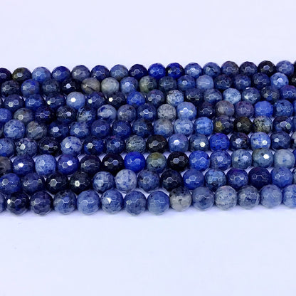 CDU02 Dumortierite Gemstone Beads Faceted Round 6mm 15" Strand