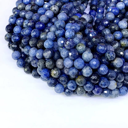 CDU02 Dumortierite Gemstone Beads Faceted Round 6mm 15" Strand