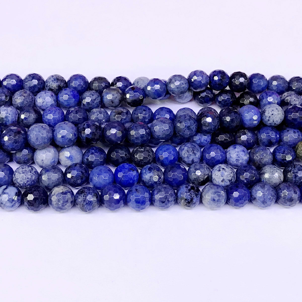 CDU03 Dumortierite Gemstone Beads Faceted Round 8mm 15" Strand