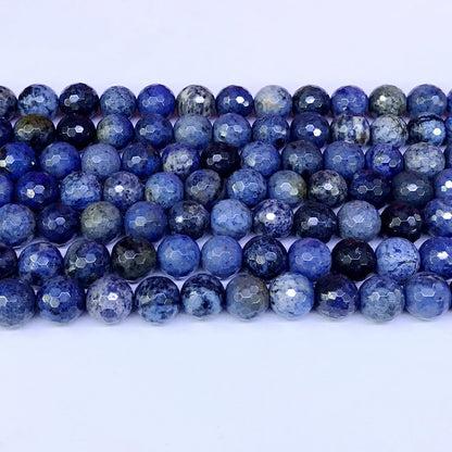 CDU04 Dumortierite Gemstone Beads Faceted Round 10mm 15" Strand