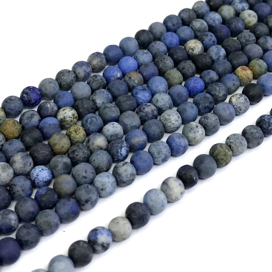 CDU08 Dumortierite Gemstone Beads Matte Round 4mm 15" Strand