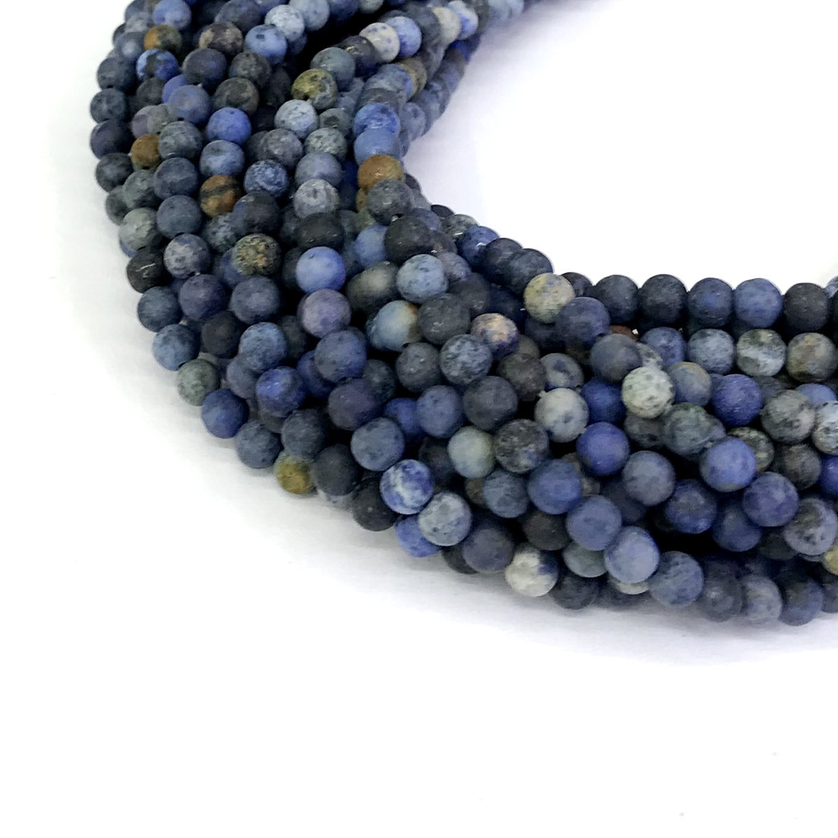 CDU08 Dumortierite Gemstone Beads Matte Round 4mm 15" Strand