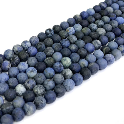 CDU09 Dumortierite Gemstone Beads Matte Round 6mm 15" Strand