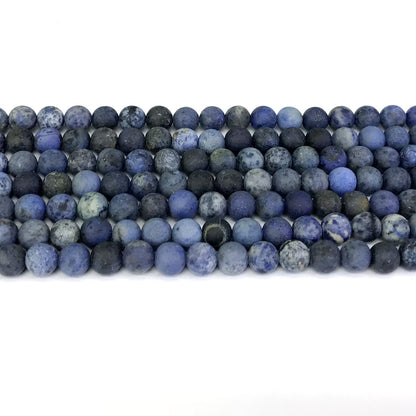 CDU09 Dumortierite Gemstone Beads Matte Round 6mm 15" Strand