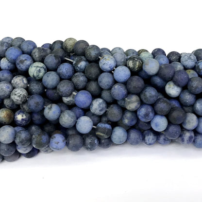 CDU09 Dumortierite Gemstone Beads Matte Round 6mm 15" Strand