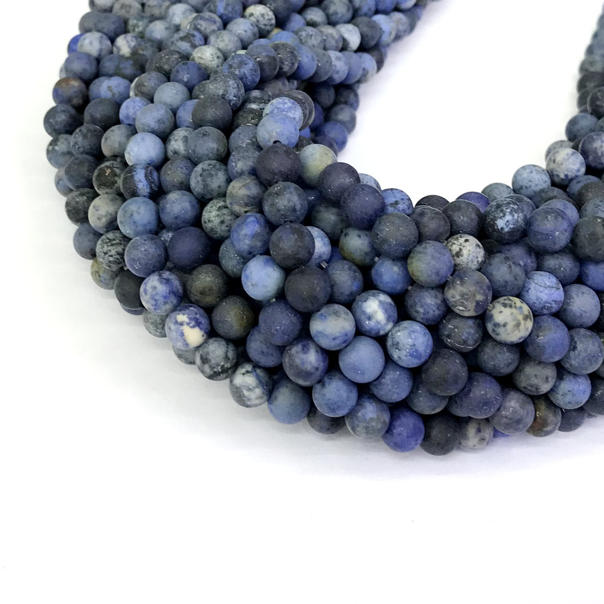 CDU09 Dumortierite Gemstone Beads Matte Round 6mm 15" Strand