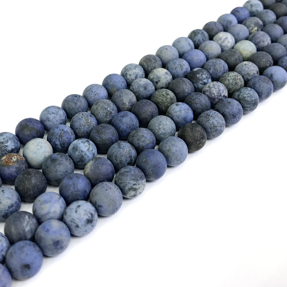 CDU10 Dumortierite Gemstone Beads Matte Round 8mm 15" Strand