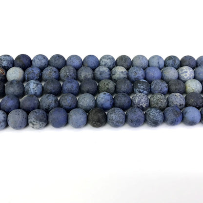 CDU10 Dumortierite Gemstone Beads Matte Round 8mm 15" Strand