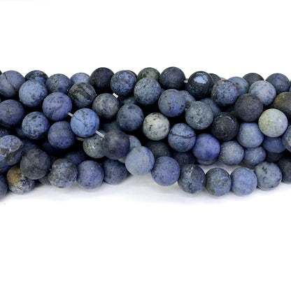 CDU10 Dumortierite Gemstone Beads Matte Round 8mm 15" Strand