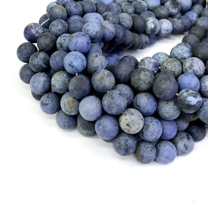 CDU11 Dumortierite Gemstone Beads Matte Round 10mm 15" Strand