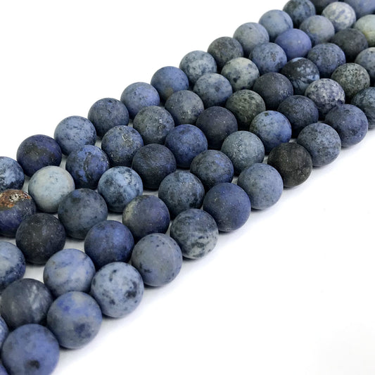 CDU12 Dumortierite Gemstone Beads Matte Round 12mm 15" Strand