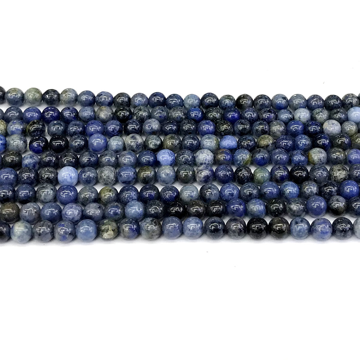 CDU16 Dumortierite Gemstone Beads Smooth Round 4mm 15" Strand