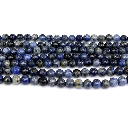 CDU17 Dumortierite Gemstone Beads Smooth Round 6mm 15" Strand